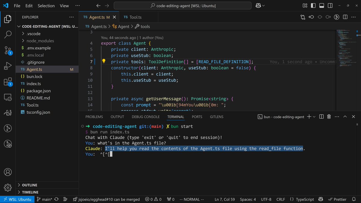 Joe Previte (@jsjoeio) on Twitter photo alright <a href="/thorstenball/">Thorsten Ball</a> was right
building an agent - meh
giving an agent access to a tool - mind-blowing alright <a href="/thorstenball/">Thorsten Ball</a> was right
building an agent - meh
giving an agent access to a tool - mind-blowing