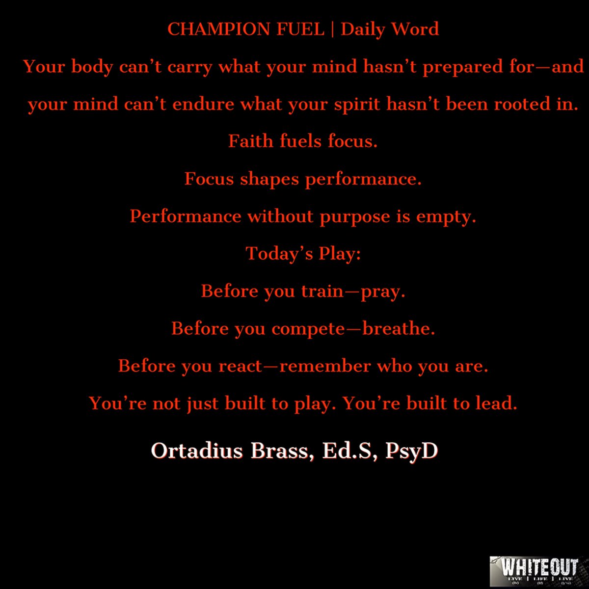 Champion Fuel
#MentallyBuilt
#CoachBrassMotivation
#KingdomAthlete
