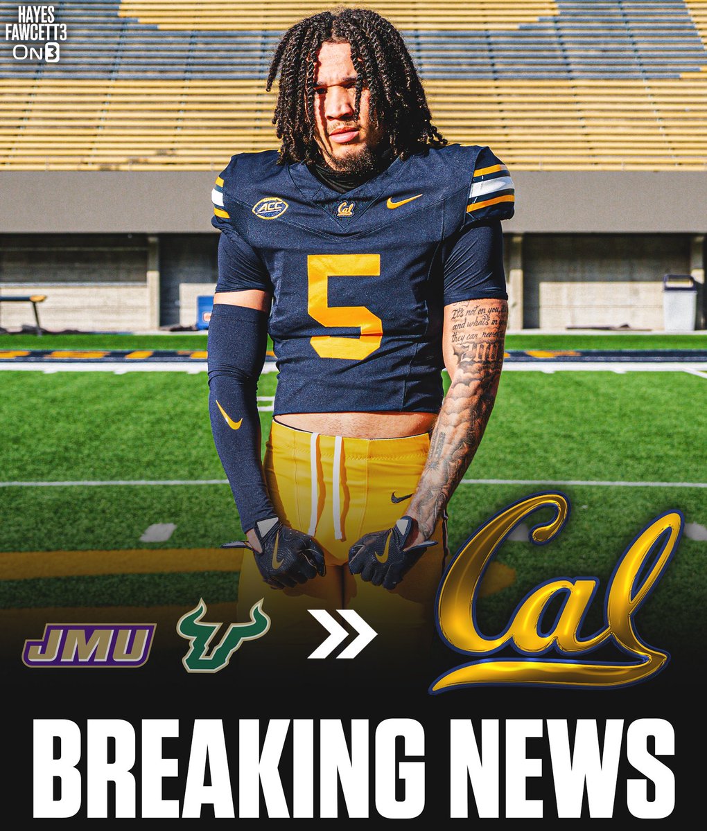 BREAKING: USF transfer CB Brent Austin has Committed to Cal, he tells @on3sports

The 5’11 180 CB totaled 48 Tackles, 10 PBUs, &amp; 2 INTs last season

He visited Miami and Tennessee before committing to the Golden Bears

on3.com/transfer-porta…