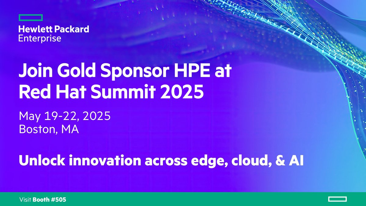 HPE_Alliances's tweet image. Transform your business with trusted, enterprise-ready #opensource solutions. Join us at #RHSummit to explore how our sovereign cloud services and AI-driven innovation can enhance performance and efficiency: hpe.to/60152LrVT
#HPEAlliances @RedHatPartners @RedHatSummit