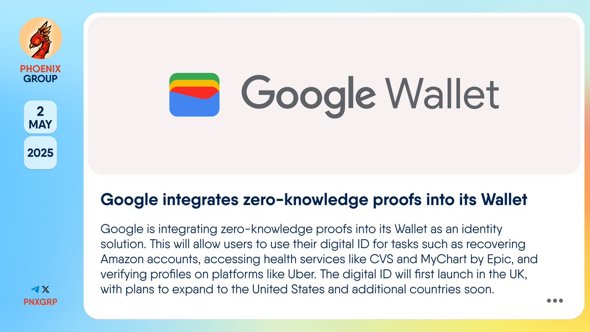 🔥 @Google integrates zero-knowledge proofs into its Wallet #Google is  integrating zero-knowledge proofs into its #Wallet as an identity solution.  This will allow users to use their digital ID for tasks such