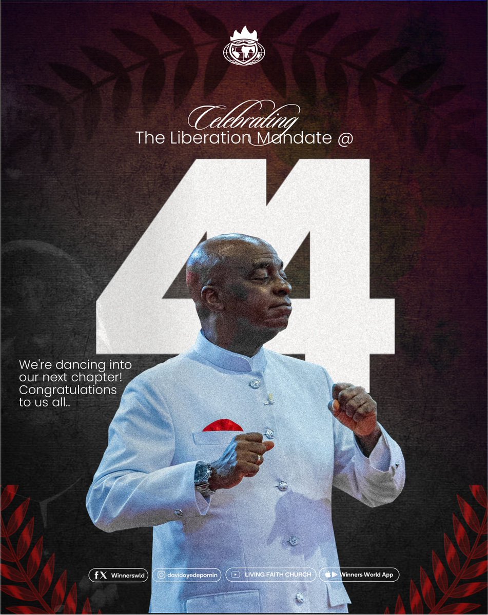 ft_canaanland's tweet image. Happy 44th Liberation Mandate Anniversary!
From every one of us at Faith Tabernacle, Canaanland, we celebrate the faithfulness of God over these past years. We pray that God's grace upon this Commission will never cease in Jesus!
Many more years of grace and impact!