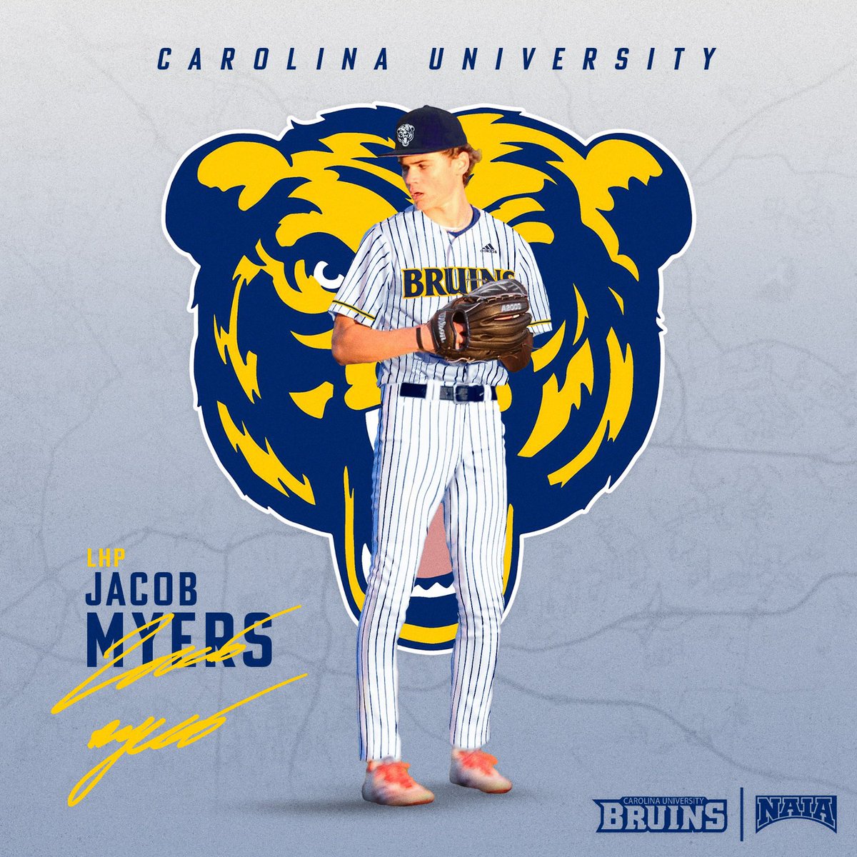 I am very blessed to announce my commitment to Carolina University. I want to thank God for blessing me with the ability and opportunity to continue my baseball journey. I also want to thank my parents for their endless support, and love throughout the years. Go Bruins!