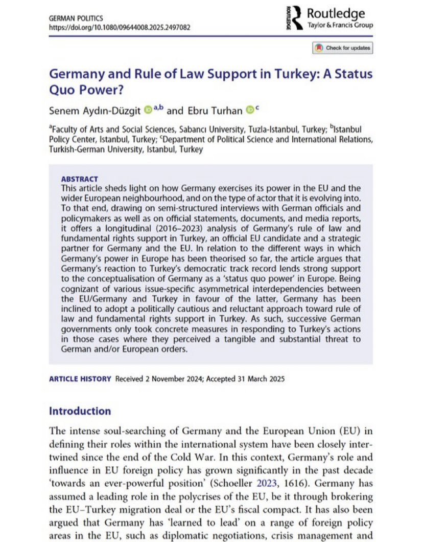 DışPolitikadaKadınlar/WomenInForeignPolicy (@wfp14) on Twitter photo Read our members’ <a href="/SenemAydnDzgit/">Senem Aydın-Düzgit</a> and <a href="/DrEbruTurhan/">Ebru Turhan</a>’s latest article on German- Turkish relations👇🏾Congrats🎉 to our colleagues. Read our members’ <a href="/SenemAydnDzgit/">Senem Aydın-Düzgit</a> and <a href="/DrEbruTurhan/">Ebru Turhan</a>’s latest article on German- Turkish relations👇🏾Congrats🎉 to our colleagues.