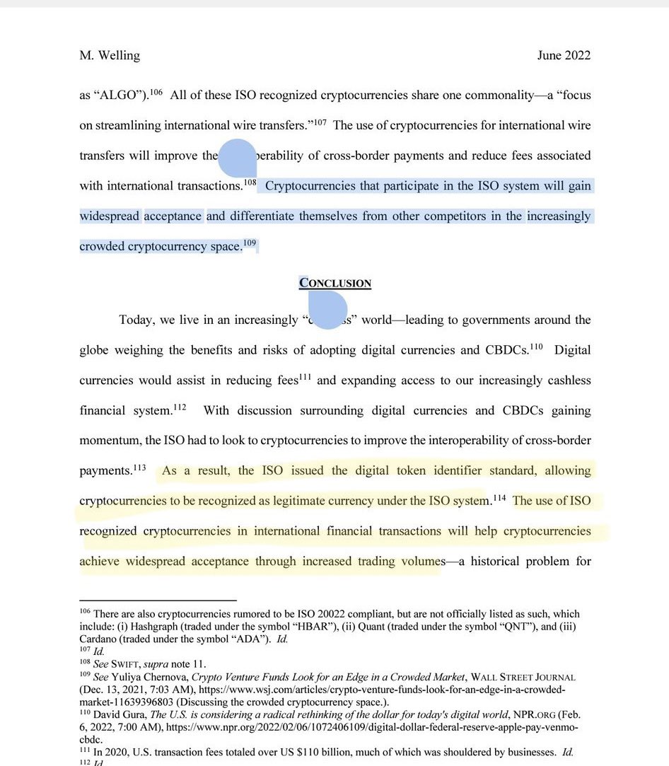 “Cryptocurrencies that participate in the ISO system will gain widespread acceptance and differentiate themselves from other competitors in the increasingly crowded cryptocurrency space.”

Yes, this is documented.📝👇