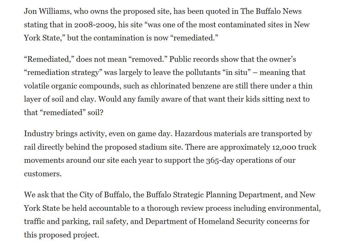 "Another Voice" online today in The News is from PVS Chemicals' president &amp; CEO, as well as United Steelworkers union rep - they explain in greater detail why a stadium next to their plant is not a good idea. buffalonews.com/opinion/articl…