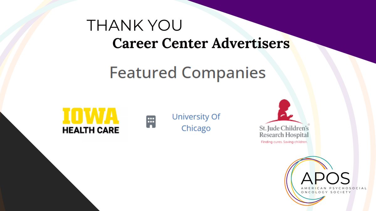 APOS (@aposhq) on Twitter photo Are you hiring? We'd like to feature YOU! Looking? Check out all available positions careers.apos-society.org #advertisewithAPOS Thank you
<a href="/uihealthcare/">University of Iowa Health Care</a> <a href="/UCCancerCenter/">UChicagoCancerCenter</a> <a href="/StJude/">St. Jude</a>
for supporting #APOSCareerCenter #psychosocialoncology #cancer Are you hiring? We'd like to feature YOU! Looking? Check out all available positions careers.apos-society.org #advertisewithAPOS Thank you
<a href="/uihealthcare/">University of Iowa Health Care</a> <a href="/UCCancerCenter/">UChicagoCancerCenter</a> <a href="/StJude/">St. Jude</a>
for supporting #APOSCareerCenter #psychosocialoncology #cancer
