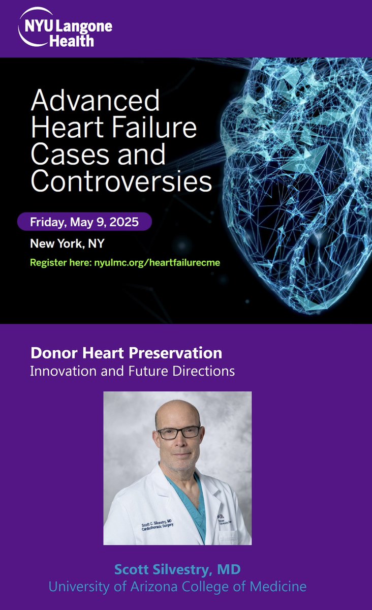 Bernard Kadosh (@kadoshbernard) on Twitter photo The shortage of donor hearts continues to limit🫀#transplant demand. Can we leverage technology to allocate smarter? Does organ preservation change the landscape for complex cases?
<a href="/ssilvestryMD/">Scott Silvestry MD</a> joins us from <a href="/BannerHealth/">Banner Health</a>
🚨 Only 1 week away! Register now! The shortage of donor hearts continues to limit🫀#transplant demand. Can we leverage technology to allocate smarter? Does organ preservation change the landscape for complex cases?
<a href="/ssilvestryMD/">Scott Silvestry MD</a> joins us from <a href="/BannerHealth/">Banner Health</a>
🚨 Only 1 week away! Register now!