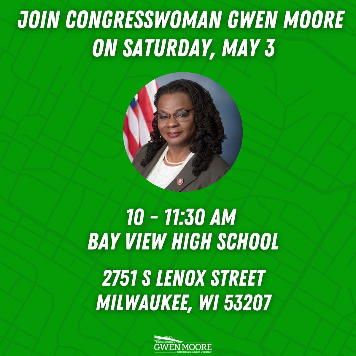 Join me tomorrow in Bay View for a town hall!