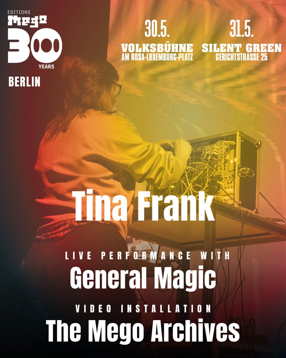 We are delighted to perform live with <a href="/tinafrank/">tinafrank</a> as part of the #EditionsMego 30 years anniversary <a href="/Volksbuehne/">Volksbühne am Rosa-Luxemburg-Platz</a> #Berlin on May 30, 2025 🎶🎞️💥

🎟️ volksbuehne.berlin/#/en/repertoir…