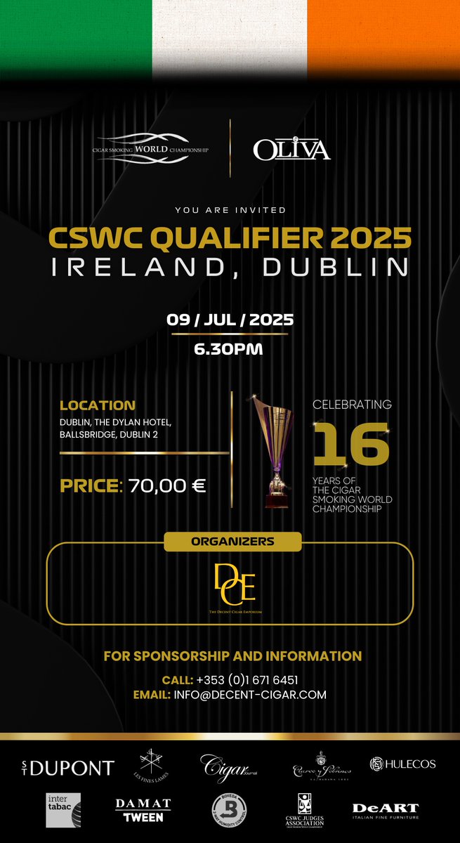TICKET'S NOW ON SALE!!! DECENT-CIGAR.COM LET'S GO 🇮🇪 !