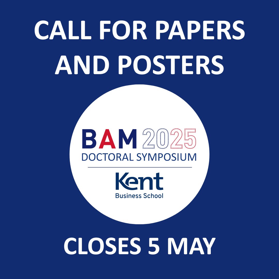 🚨Our Call for Papers and Posters for the #BAM2025 Doctoral Symposium closes THIS MONDAY, 5th May 2025 at 23:59 BST🚨

Don't miss out! Visit bam.ac.uk/events-landing… to submit your Papers and Posters now!

#Doctoral #Symposium #Research #Papers #Presentations #Management #Business