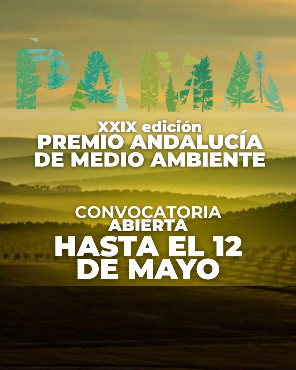 🎖️🍃Premios Andalucía de Medio Ambiente #PAMA2025

🗓️CONVOCATORIA ABIERTA HASTA EL 12 DE MAYO

👉Busca tu categoría:
👨‍💼Empresarios
🔬Científicos
🏢Administraciones
🫂Asociaciones y fundaciones
🙋‍♀️Personas a título particular

¡Anímate y participa!

📌lajunta.es/5j7uy