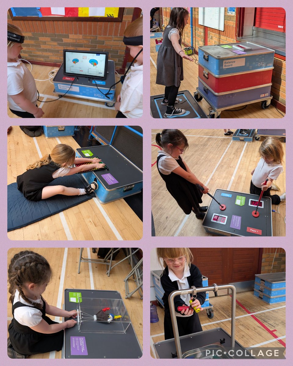 MrsSigurdsson's tweet photo. P2 had a brilliant time in their Science Centre workshop this week. They explored the human body, tried to improve their reaction times, used their coordination &amp; balance skills &amp; learned more about how our body's work 🧬 🧠 👁️ 🦵🏻💓  #DunipaceSTEM @gsc1 https://t.co/w2dwMCZXjr