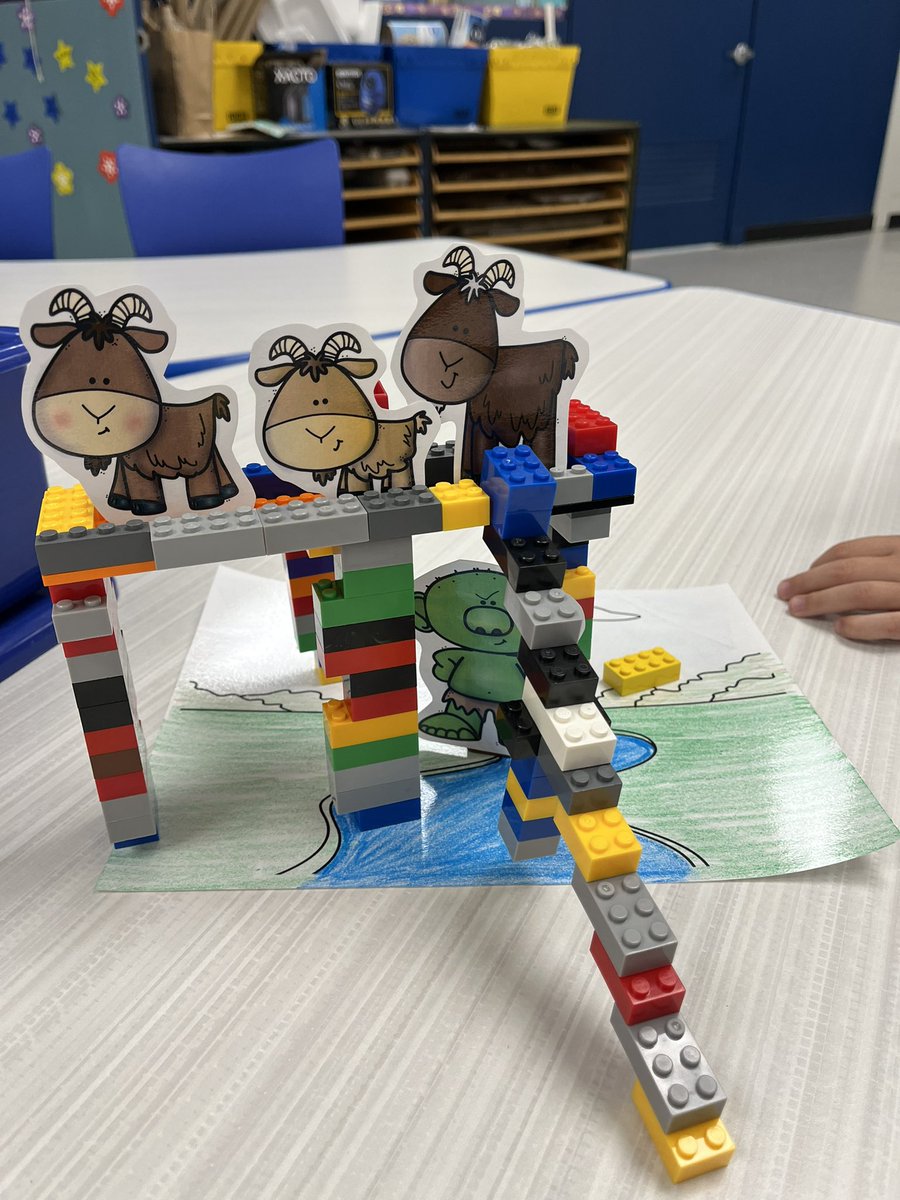 SteamMrs's tweet image. Mrs. Schappert’s class built bridges to get the goat over the river and the troll #Steam @LopatES @PrincipalKWayne