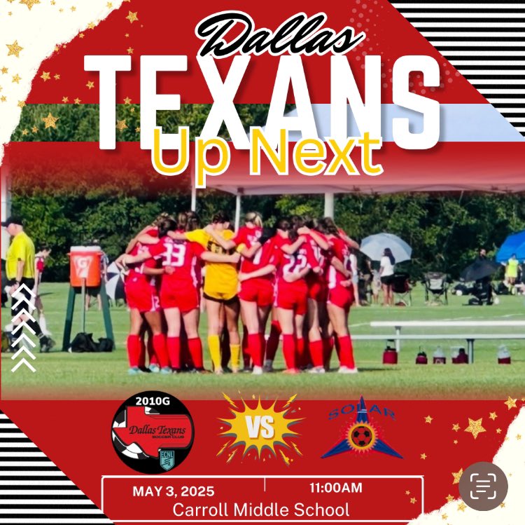 Dallas Texans ECNL Girls 2010 (@texansecnl10g) on Twitter photo Big game on Saturday in Southlake ⚽️11am kickoff ⚽️ Go Texans! ⚽️
<a href="/DTexansSC/">Dallas Texans Soccer Club</a> <a href="/ECNLgirls/">ECNL Girls</a> <a href="/ImYouthSoccer/">ECNL/GA/Recruiting/College Soccer</a> <a href="/ImCollegeSoccer/">College Soccer Truth ™</a> <a href="/TopDrawerSoccer/">TopDrawerSoccer</a> <a href="/PrepSoccerTX/">Prep Soccer Texas</a> <a href="/PrepSoccer/">Prep Soccer ⚽️</a> Big game on Saturday in Southlake ⚽️11am kickoff ⚽️ Go Texans! ⚽️
<a href="/DTexansSC/">Dallas Texans Soccer Club</a> <a href="/ECNLgirls/">ECNL Girls</a> <a href="/ImYouthSoccer/">ECNL/GA/Recruiting/College Soccer</a> <a href="/ImCollegeSoccer/">College Soccer Truth ™</a> <a href="/TopDrawerSoccer/">TopDrawerSoccer</a> <a href="/PrepSoccerTX/">Prep Soccer Texas</a> <a href="/PrepSoccer/">Prep Soccer ⚽️</a>