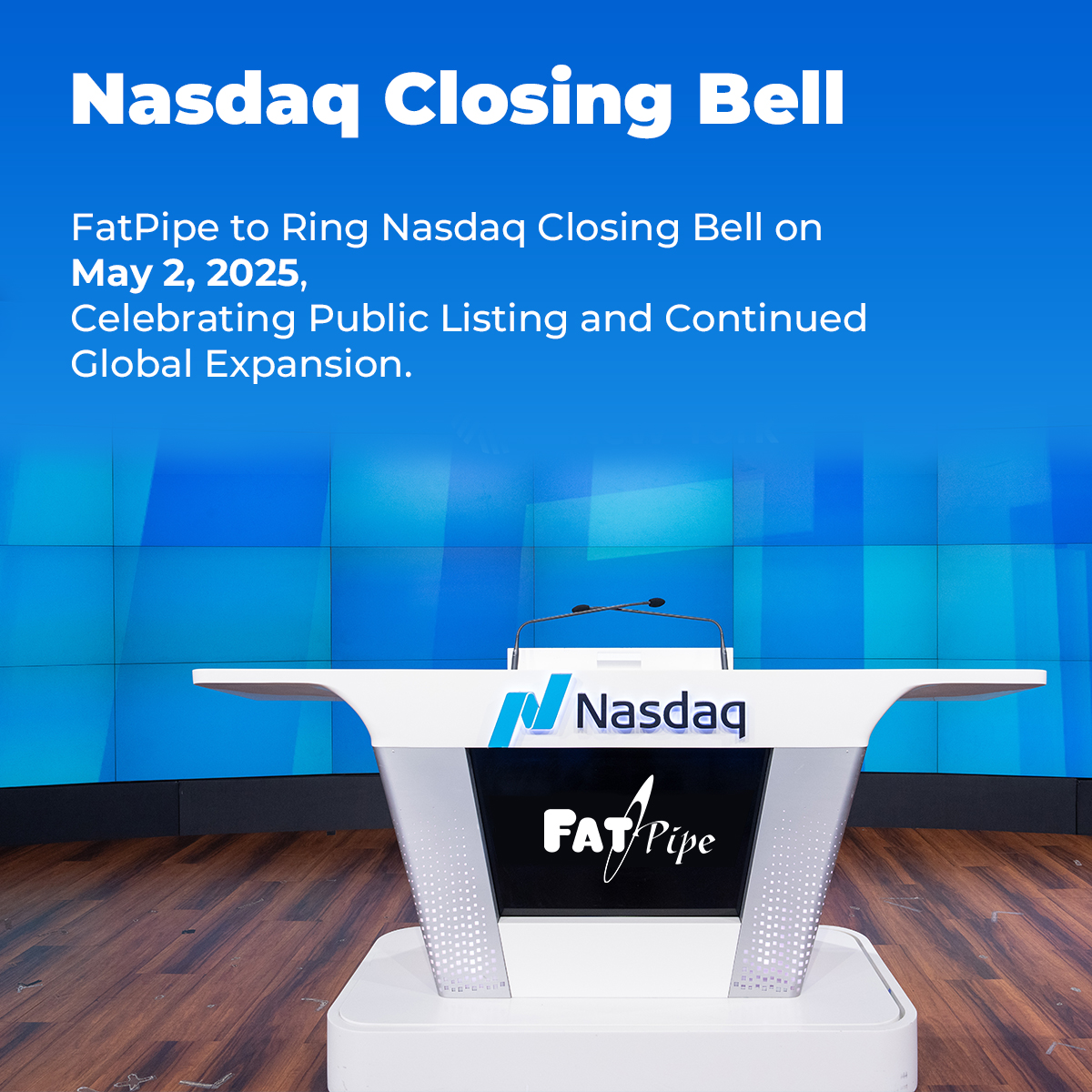 We’re thrilled to announce that FatPipe Inc. will be ringing the Nasdaq Closing Bell on May 2, 2025, marking a major milestone in our journey — our public listing and global expansion!

prnewswire.com/news-releases/…

#FatPipe #Nasdaq #ClosingBell #PublicListing #GlobalExpansion #SDWAN
