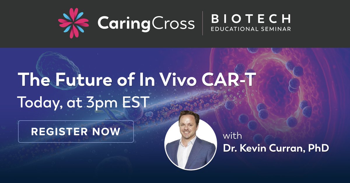 Join us TODAY for our 🔬 Biotech Educational Series
In vivo CAR-T therapy is transforming the field of cell and gene therapy — offering a bold alternative to traditional ex vivo CAR-T. 
👉 lnkd.in/di7eDqry
#GeneTherapy #InVivoTherapy #CellTherapy #Lentivirus