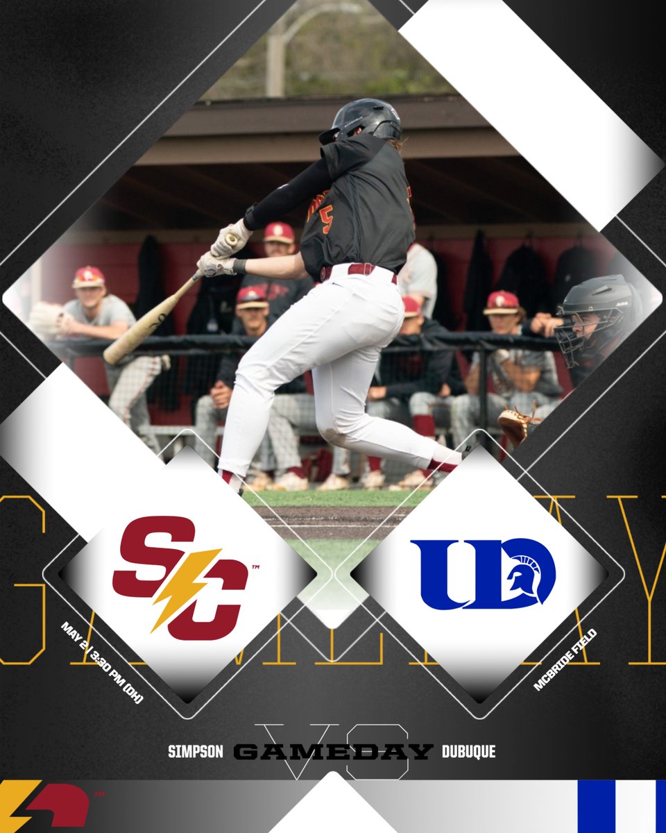 GAMEDAY ‼️

🆚 Dubuque
🕞 3:30 p.m. (DH)
📍 Indianola, Iowa
📊/🖥️ linktr.ee/simpsonbaseball

#rollriversBSB #d3baseball