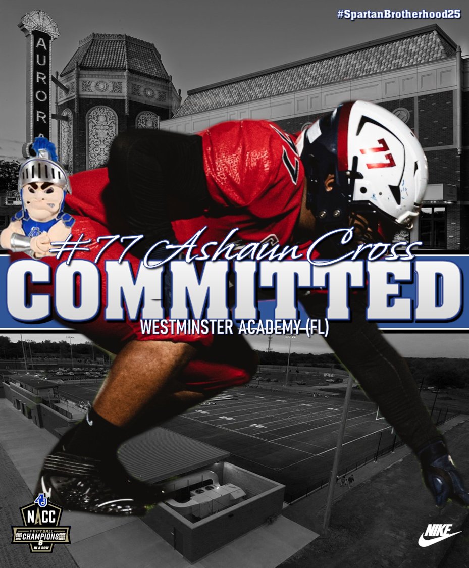 AU_SpartanFB's tweet photo. Spartan Fans, we are excited to welcome @AshaunC_77 from Westminster Academy to the Aurora Football Family. #WeAreOneAU #SpartanBrotherhood25 https://t.co/0MdY21uK39