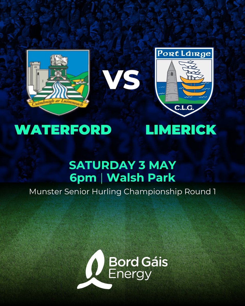 😎 Get ready for another thrilling weekend of hurling action as the championship heats up. The Munster Senior Hurling Championship continues this weekend:

⚪🔵⚪ Waterford v Limerick 🟢⚪
📍 Walsh Park, Waterford
🕖 Sat, May 3 @ 6:00 PM

Who are you backing?? 👀