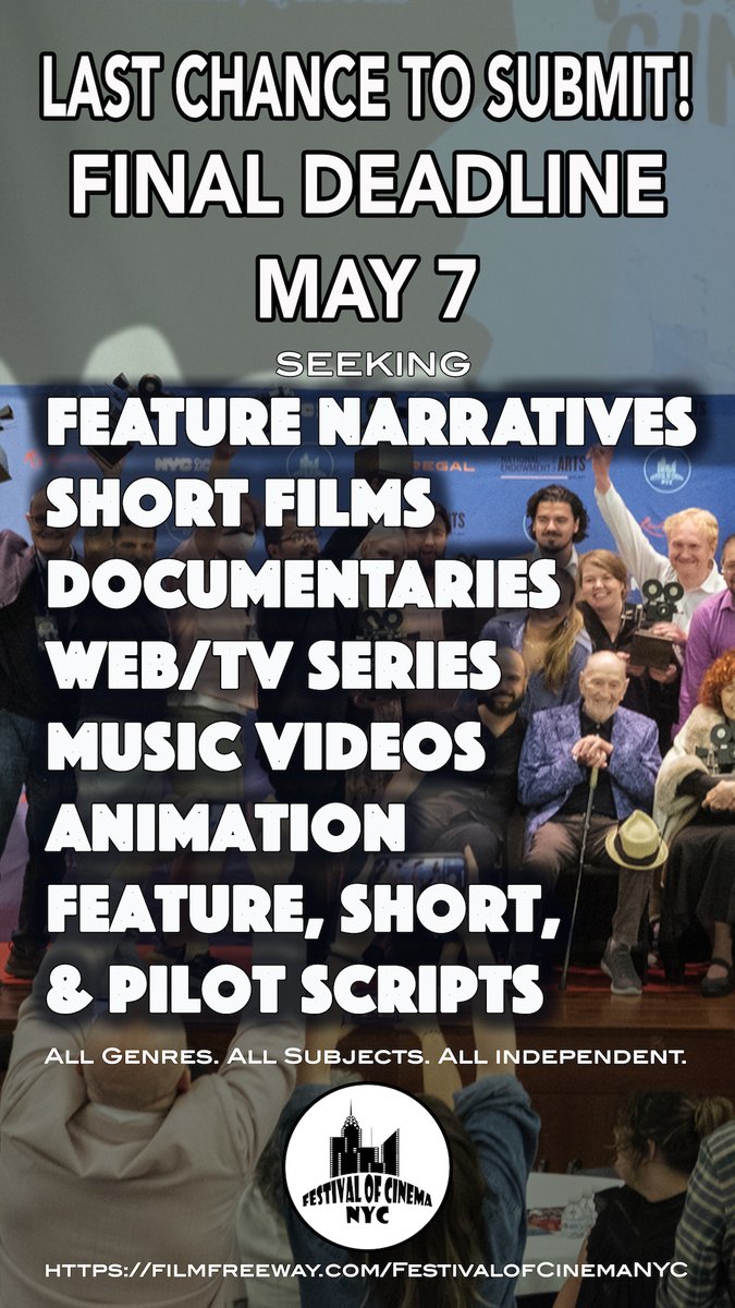 The final deadline for this year's Festival of Cinema NYC is less than a week away

  - mailchi.mp/festivalofcine…