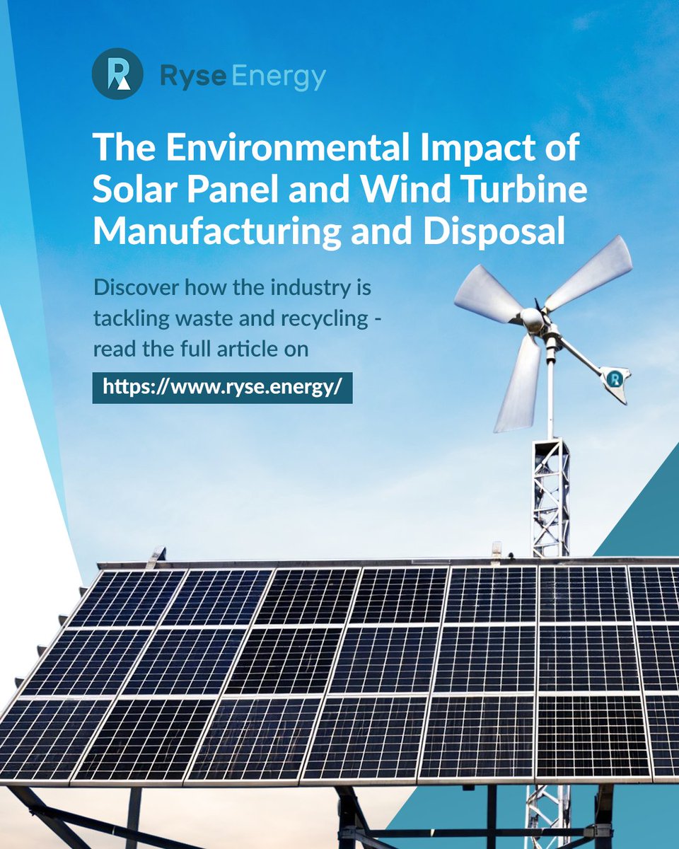 At #RyseEnergy, we know that clean energy doesn't just stop at harnessing the power of the sun and wind, it extends to how we build, manage, and dispose of these systems. Read more about how the #renewableenergy industry is tackling these challenges: bit.ly/3REMLVA