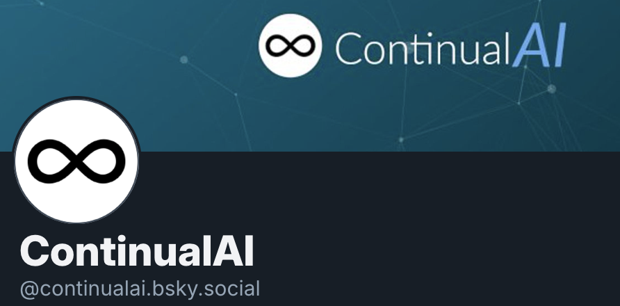 ContinualAI (@continualai) on Twitter photo Hi everyone! ContinualAI also has a bluesky account: 
bsky.app/profile/continโฆ
If that's your network of choice, give us a follow! Hi everyone! ContinualAI also has a bluesky account: 
bsky.app/profile/continโฆ
If that's your network of choice, give us a follow!