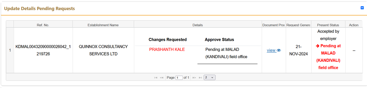 ThePrashanth's tweet photo. @epfokandivaliw1 My name change request has been pending for 6 months with your Field Officer. How many emails, calls, resubmits you expect for a simple name change. Could you please do it at least now. 6 months delay is crazy. Is this vikisit bharat
@mansukhmandviya @PMOIndia https://t.co/WWw7c5pkZg