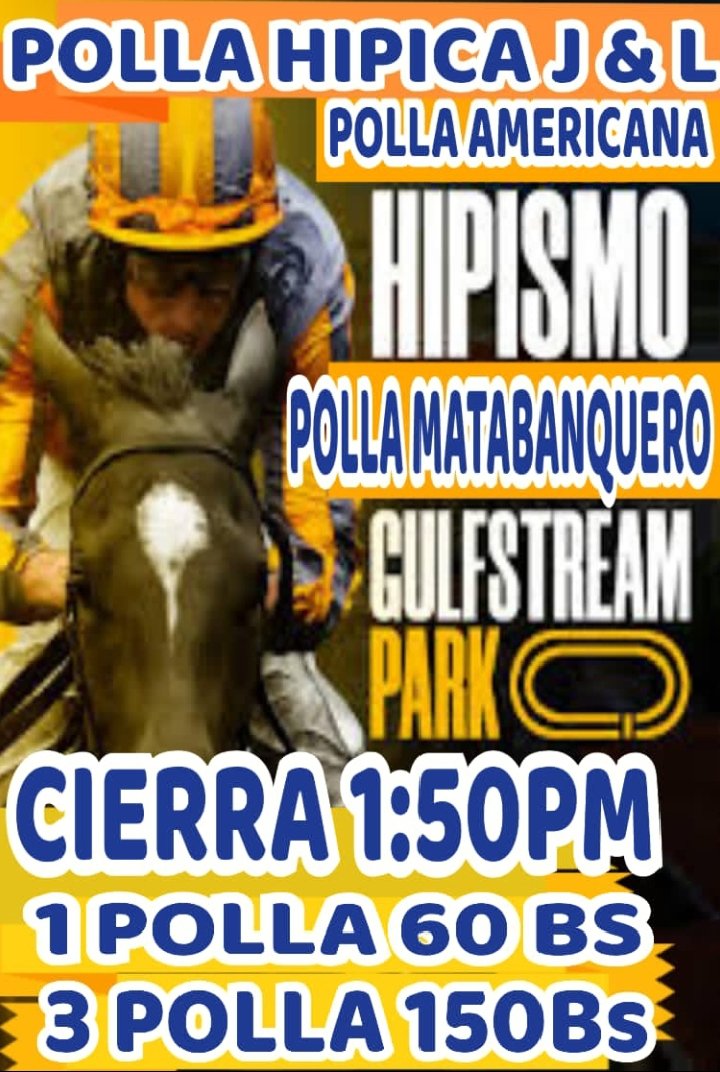 A sellar tu polla hípica Gulfstream Park <a href="/ELAMPARO2021/">DEPORTES EL AMPARO</a> haz click aquí chat.whatsapp.com/EdhVnTc01vF8Lw… y juega tu combinación con los datos de Consensus winners