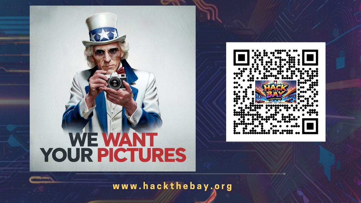Did you have a blast at <a href="/HackTheBayCon/">HackTheBay Conference</a>? We know we did! Let's create a visual scrapbook of all the unforgettable moments.

If you snapped any photos during the conference, share them using the link below! 📸

qr.pacifichackers.org/htb2photos

#PacificHackers #PHACK #HackTheBay #Memories