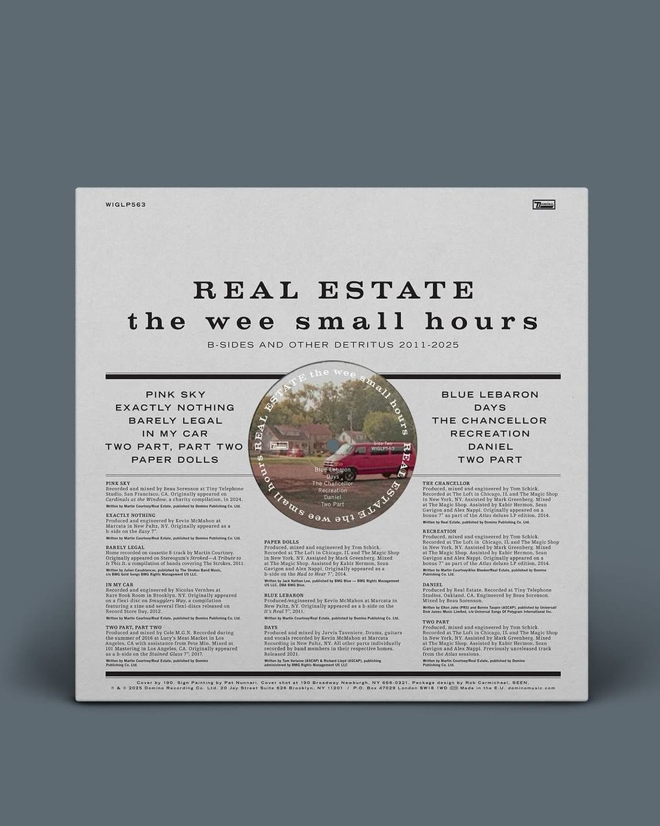 The Wee Small Hours: B-Sides and Other Detritus 2011-2025, our new collection of rare trax is out now!! Stream it where you stream things and pre-order the LP and CD versions: realestate.ffm.to/weesmallhours