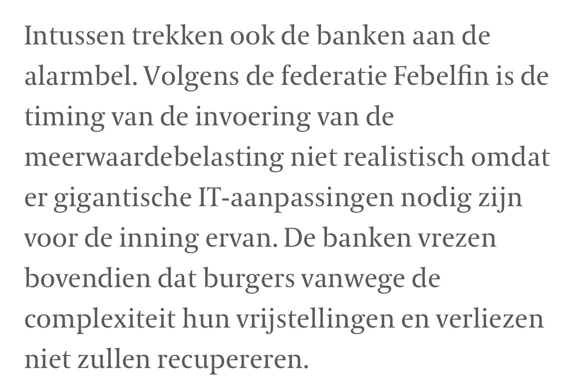 De enorme IT-kosten voor de banken door de constante wijzigingen aan de beleggersfiscaliteit zijn ook een vorm van verkapte belasting.
