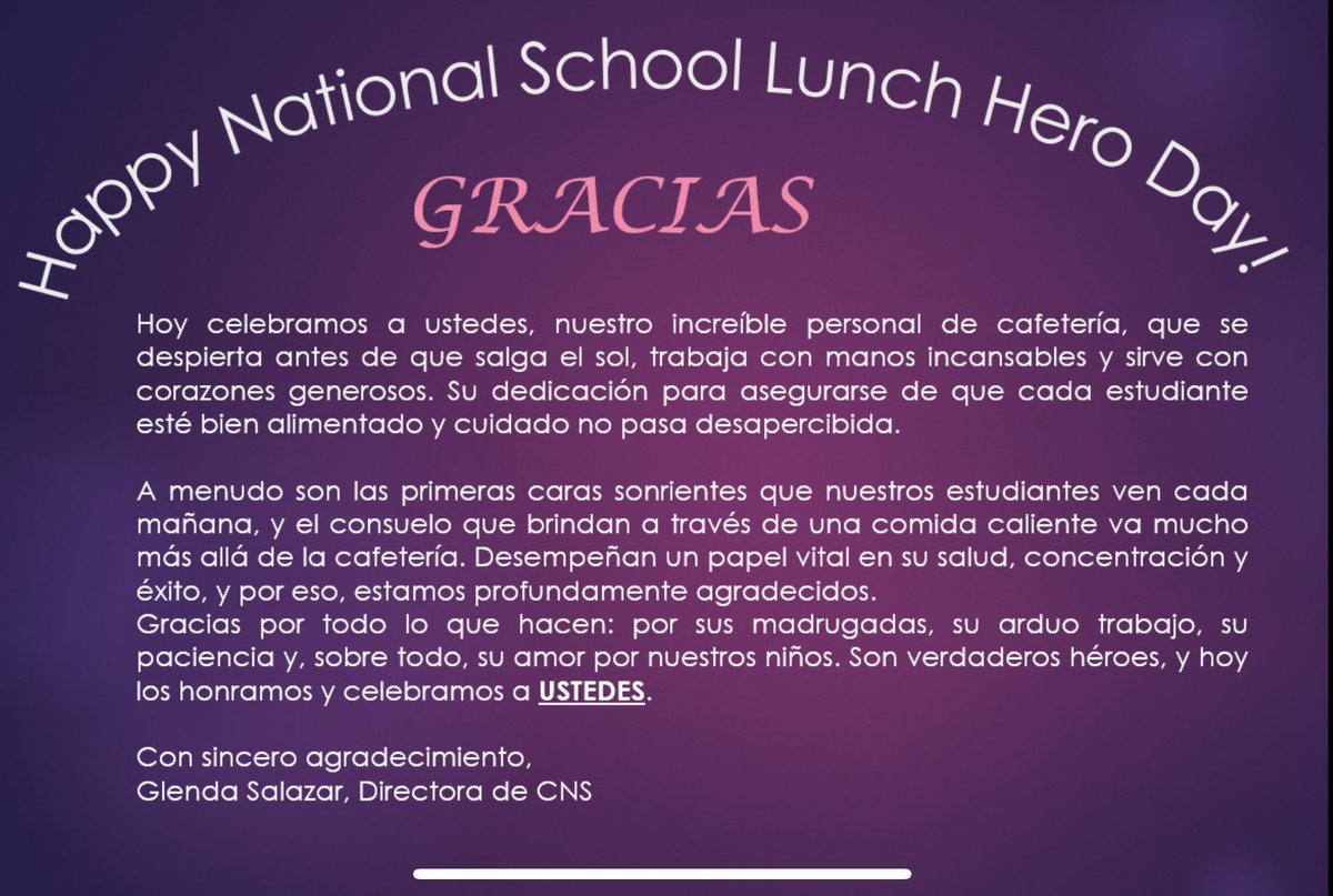 YISD Child Nutrition π (@yisdnutrition) on Twitter photo Today, we celebrate our wonderful school lunch heroes! πͺπΌπ
#NourishingExcellence
<a href="/YsletaISD/">Ysleta ISD</a>
<a href="/B_Russ_Garcia/">Bobbi R. Garcia</a> Today, we celebrate our wonderful school lunch heroes! πͺπΌπ
#NourishingExcellence
<a href="/YsletaISD/">Ysleta ISD</a>
<a href="/B_Russ_Garcia/">Bobbi R. Garcia</a>