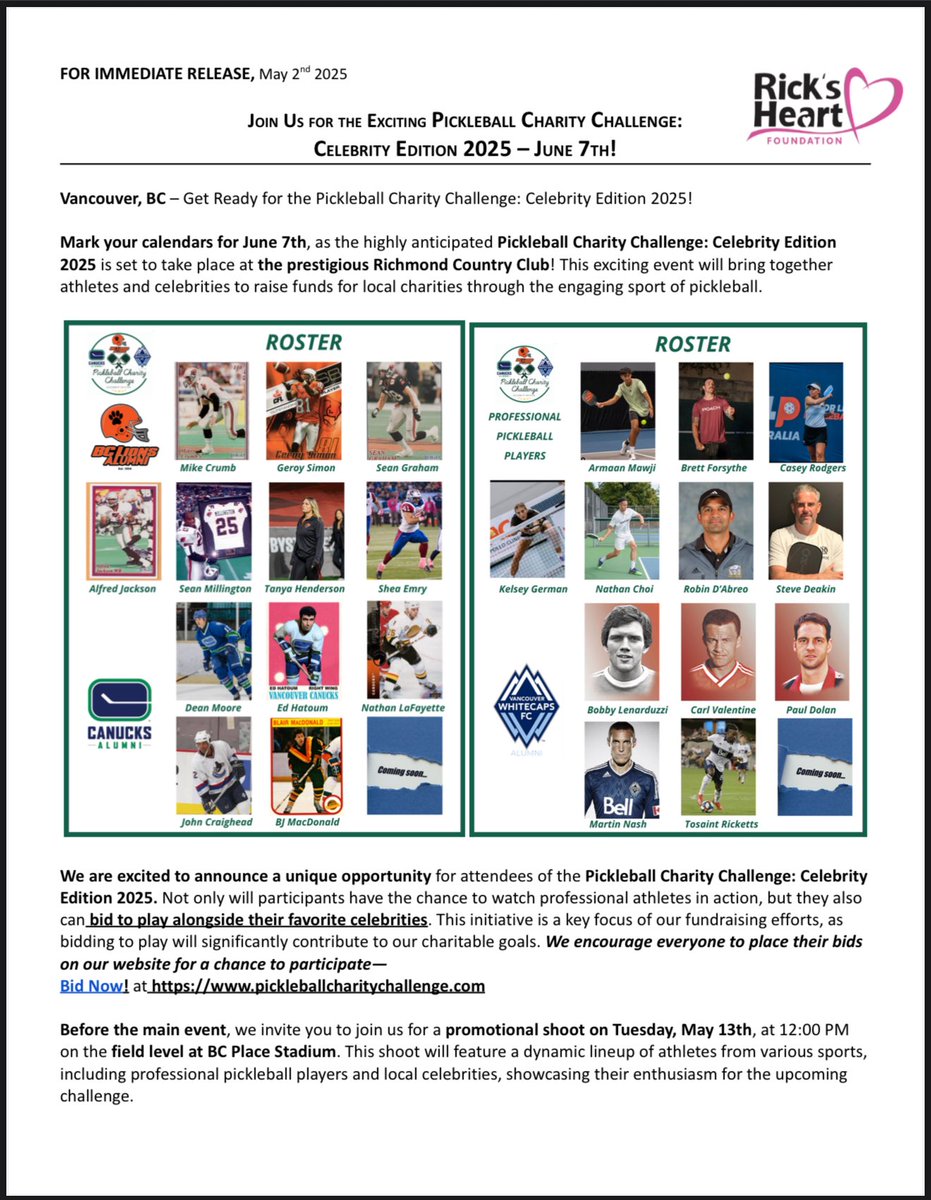 deakin_steve's tweet image. I’m taking part in this great Charity Challenge at Richmond Country Club June 7th with a whole bunch of legends from Canucks, BC Lions and WhiteCaps. If you want to bid for the 6 open spots to join in…pickleballcharitychallenge.com
#ONIXPickleball #timelinelongevity #cturnermedical…