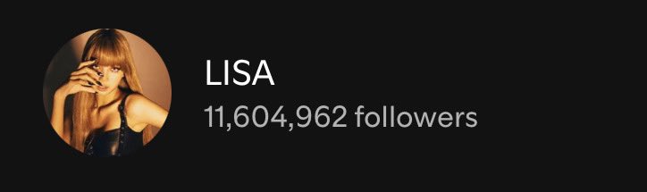 #LISA has surpassed 11.6 million followers on Spotify!