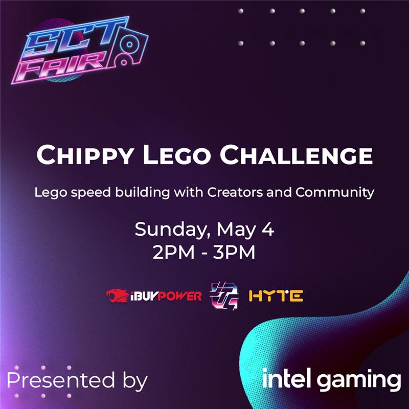 IntelGaming's tweet image. For anybody swinging by the #SoCalTech Fair this weekend make sure to stop by and check out the Lego speed building event featuring Chippy!

For more information on all the other events happening and tickets check it out here: intel.ly/3S5ra9n