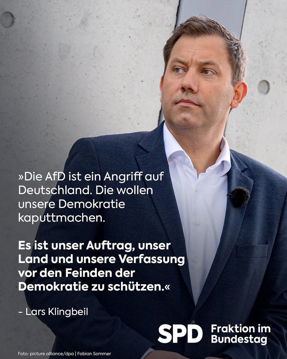 seeheimer's tweet image. Die AfD ist ein Angriff auf unser Land, auf unser demokratisches Miteinander und auf die Art und Weise, wie wir zusammenleben. Der Verfassungsschutz stuft die AfD als gesichert rechtsextremistisch ein. Das darf nicht ohne Konsequenzen bleiben, sagt der SPD-Fraktionsvorsitzende…