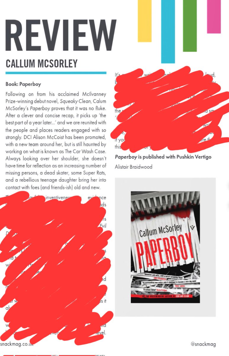 Callum McSorley (@callummcsorley) on Twitter photo Amazing review of PAPERBOY in the new <a href="/SNACKmag/">SNACK Find us elsewhere – currently inactive here</a>! Words by <a href="/ScotsWhayHae/">Alistair Braidwood</a> 🙌 <a href="/PushkinPress/">Pushkin Press</a>
snackmag.co.uk/read-this-mont… Amazing review of PAPERBOY in the new <a href="/SNACKmag/">SNACK Find us elsewhere – currently inactive here</a>! Words by <a href="/ScotsWhayHae/">Alistair Braidwood</a> 🙌 <a href="/PushkinPress/">Pushkin Press</a>
snackmag.co.uk/read-this-mont…