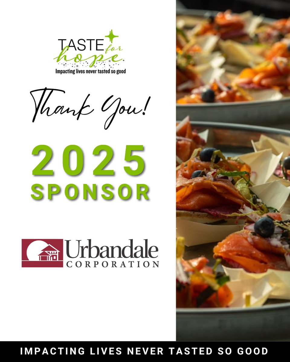 We’re grateful to all our Taste for Hope partners — with a special thank you to Urbandale for their generosity. 

For over 65 years, Urbandale has been shaping Ottawa’s landscape by building communities and giving back. 

Get your tickets: tasteforhopesgh.ca