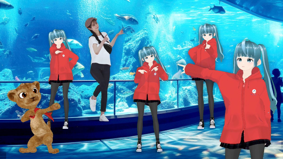 アバターと一緒に「これ見て〜！」👆
水族館みたいなスポットでは、指差しポーズが大活躍🐠
GWのおでかけにおすすめです✨

アプリ内ショップで「指差し」で検索してみてね！

#AVATAVI #GW #VRoid