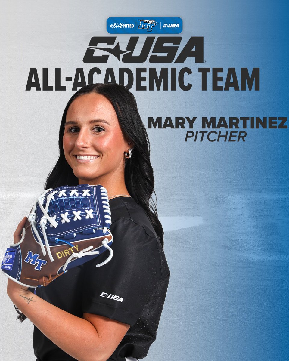 Congratulations to Mary Martinez on being named to the 2025 <a href="/ConferenceUSA/">Conference USA</a> All-Academic Team 👏

📰 goblueraiders.com/news/2025/5/2/…

#BLUEnited | ⚡️⬆️
