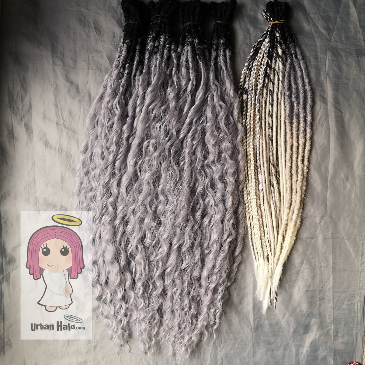 Urban_Halo's tweet image. Loose curly/wavy styles are really kicking off this year, so it's time for a repost of Claire's lovely colour changing set of silver/grey/baby blue/lavender dreads! 🤍🩶🖤😇

#urbanhalouk #dreadlocks #dreadextensions #hairinspo #fyp