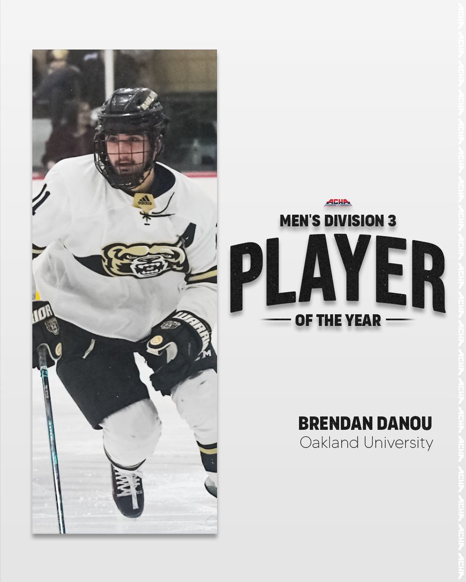 𝐌𝟑 𝐏𝐥𝐚𝐲𝐞𝐫 𝐨𝐟 𝐓𝐡𝐞 𝐘𝐞𝐚𝐫: Brendan Danou

#ACHAHockey