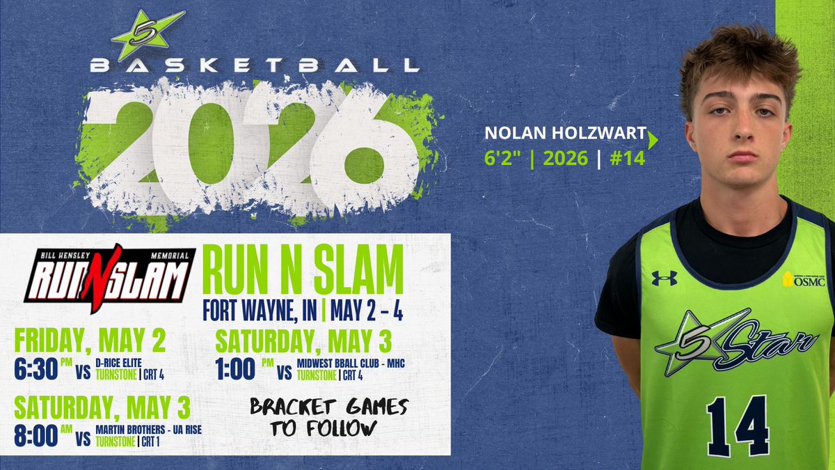 Schedule this weekend at Run N Slam <a href="/FiveStar_BB/">Five Star Basketball</a>