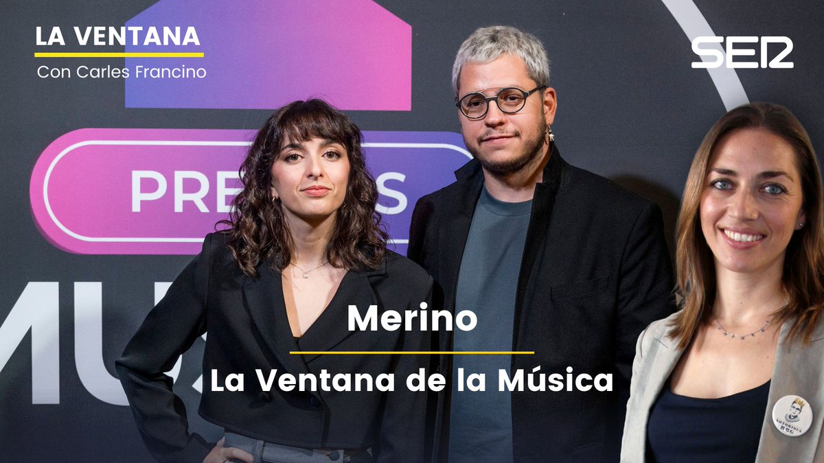 La Ventana (@laventana) on Twitter photo 🎵 La Ventana de la Música con <a href="/pradobenjamin/">Benjamín Prado 📚</a> e <a href="/InakiDeLaTorre_/">Iñaki de la Torre</a>
🎤 Nos visita por primera vez el grupo madrileño Merino <a href="/merinomusica_/">MERINO</a> para presentar su tercer disco: 'El Bosque'
📹 Vídeo en directo: youtube.com/watch?v=cx8qqo… 🎵 La Ventana de la Música con <a href="/pradobenjamin/">Benjamín Prado 📚</a> e <a href="/InakiDeLaTorre_/">Iñaki de la Torre</a>
🎤 Nos visita por primera vez el grupo madrileño Merino <a href="/merinomusica_/">MERINO</a> para presentar su tercer disco: 'El Bosque'
📹 Vídeo en directo: youtube.com/watch?v=cx8qqo…