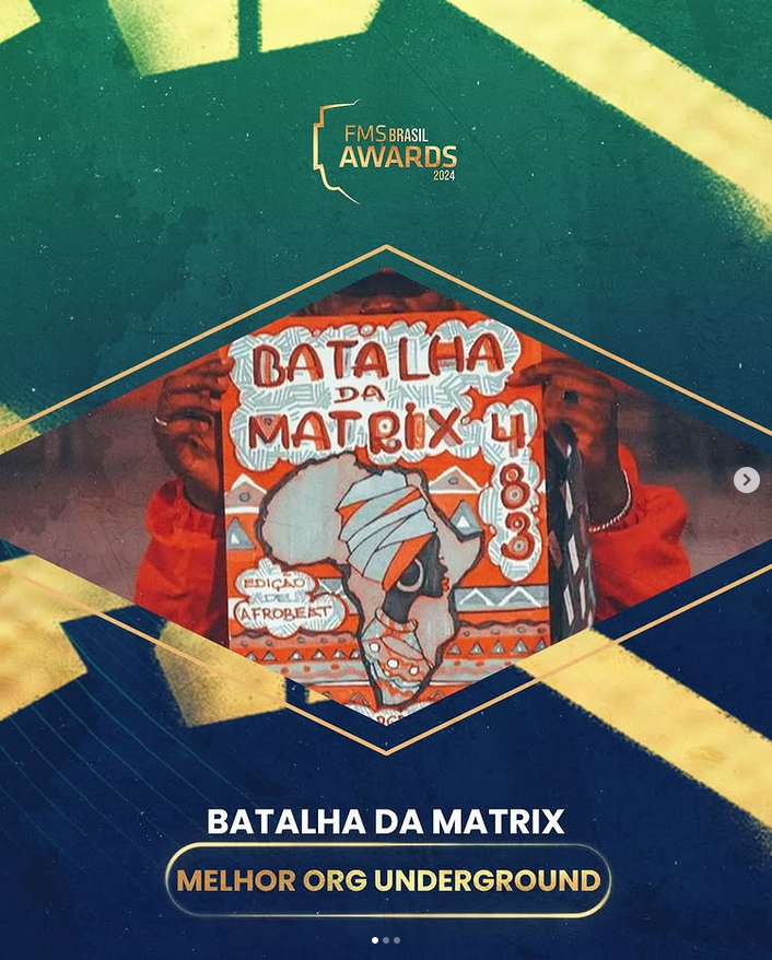 Vencemos o prêmio de Melhor Organização de Batalha Underground no #FMSBrasilAwards 2024!