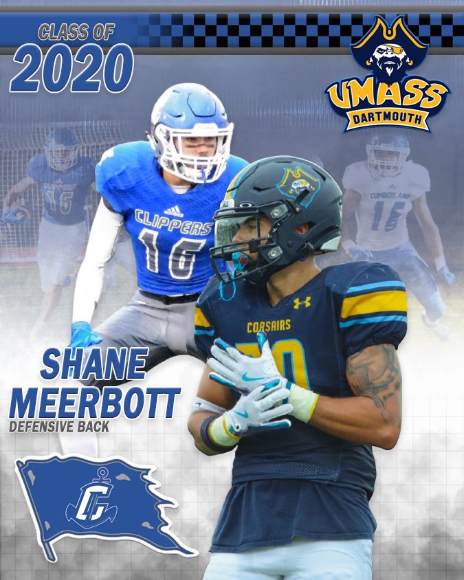 Cumberland Football (@chsclippersfb) on Twitter photo Alumni Spotlight
Shane Meerbott ‘20 was a leader for the Clippers, earning All-State honors and serving as a team captain.
He continued his football career at <a href="/CorsairFootball/">UMass Dartmouth Football</a>. He was named a team captain, earned All-Conference, was an All-Academic Team selection.
#NCAAClippers Alumni Spotlight
Shane Meerbott ‘20 was a leader for the Clippers, earning All-State honors and serving as a team captain.
He continued his football career at <a href="/CorsairFootball/">UMass Dartmouth Football</a>. He was named a team captain, earned All-Conference, was an All-Academic Team selection.
#NCAAClippers