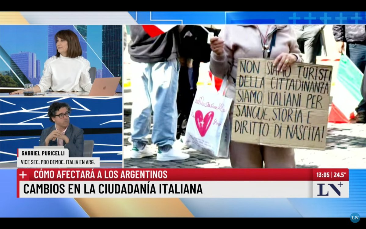 PD_Berlinguer's tweet photo. En @lanacionmas, contando cómo los diputados y senadores del @pdnetwork están luchando para derogar el decreto-ley de Giorgia Meloni restringiendo el reconocimiento de la #CiudadaniaItaliana. https://t.co/LCvG5WM4z4