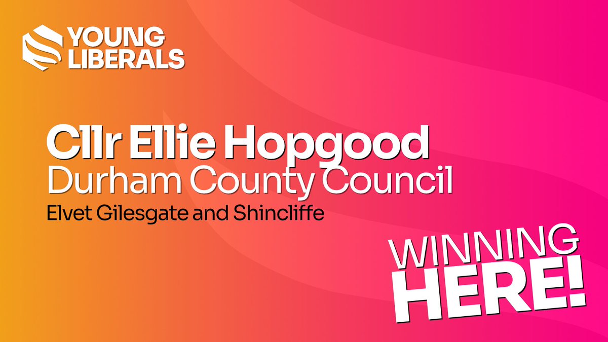 Congratulations to Durham's newest YL Councillor, Ellie Hopgood!